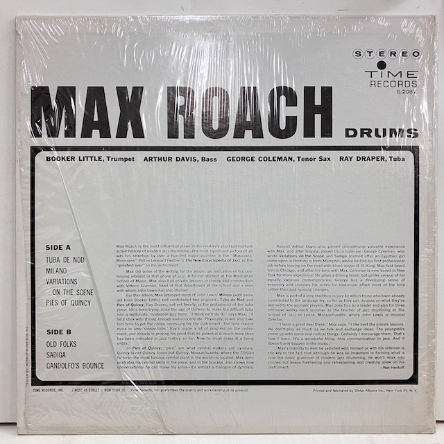 Max Roach / Award Winning Drummer s/2087 :通販 ジャズ レコード 買取 Bamboo Music