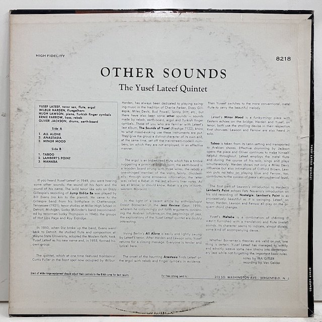 Yusef Lateef / Other Sounds njlp8218 :通販 ジャズ レコード 買取 Bamboo Music