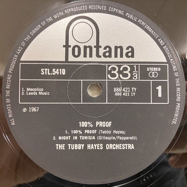 Tubby Hayes / 100% Proof Stl5410 :通販 ジャズ レコード 買取 Bamboo Music