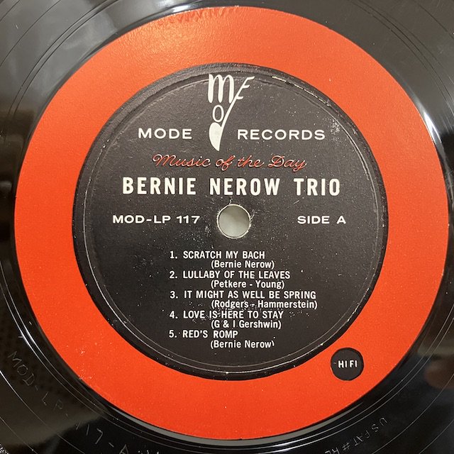 Bernie Nerow / Bernie Nerow Trio Modlp117 :通販 ジャズ レコード 買取 Bamboo Music