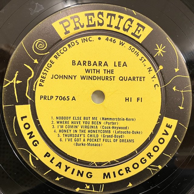 Barbara Lea / with Johnny Windhurst quintets Prlp7065 :通販 ジャズ レコード 買取  Bamboo Music