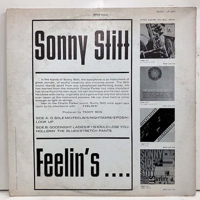 Sonny Stitt / Feelin's lp2247 :通販 ジャズ レコード 買取 Bamboo Music