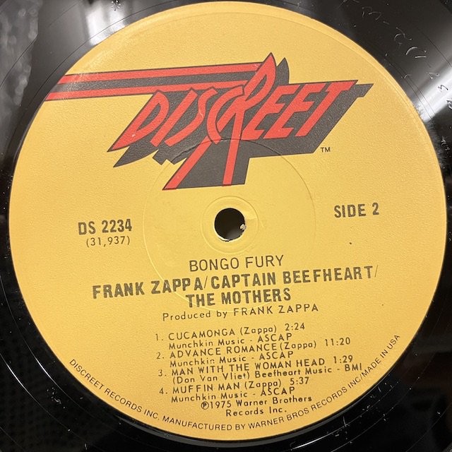 ☆即決 Frank Zappa Captain Beefheart / Bongo Fury Ds2234 r12839 米