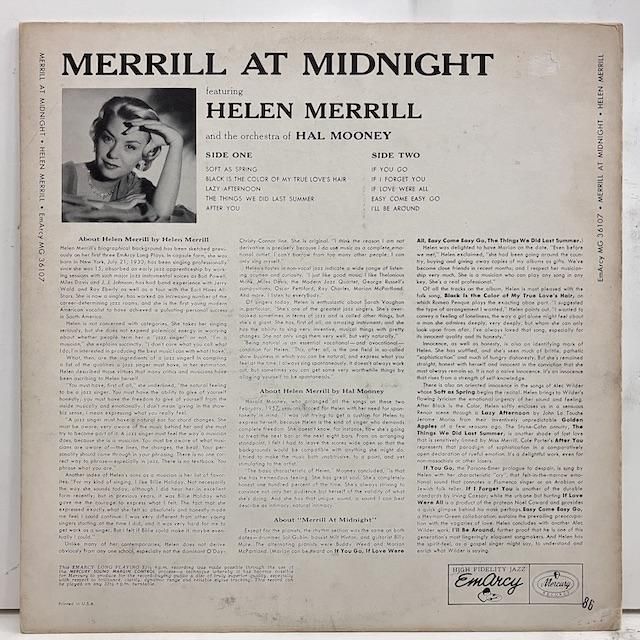 Helen Merrill / Merrill at Midnight mg36107 :通販 ジャズ