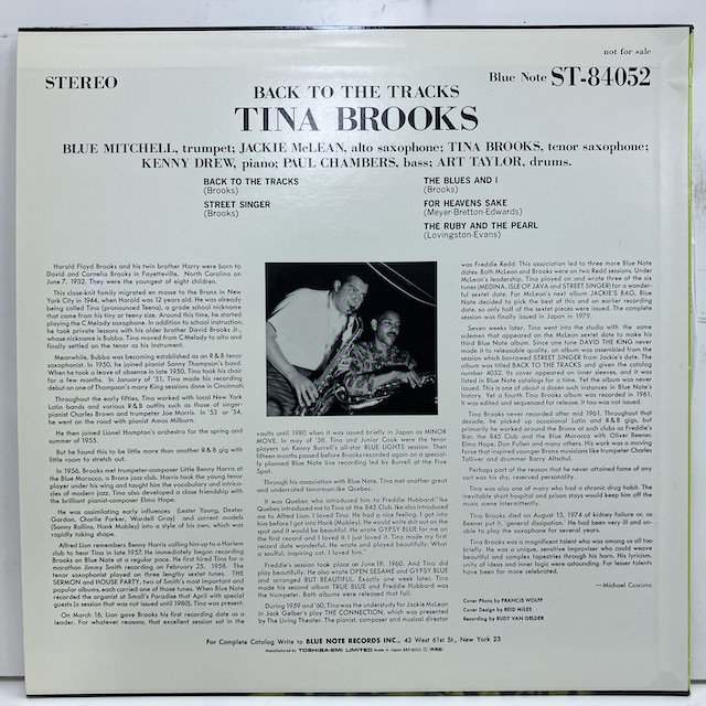 高価値 B65【LPレコード】ティナ・ブルックス/バック・トゥ・ザ 