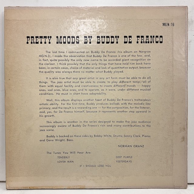 Buddy DeFranco / Pretty Moods mgn-16 :通販 ジャズ レコード 買取 Bamboo Music