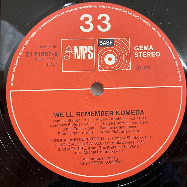 Michal Urbaniak Tomasz Stanko / We'll Remember Komeda 2121657-8 :通販 ジャズ  レコード 買取 Bamboo Music