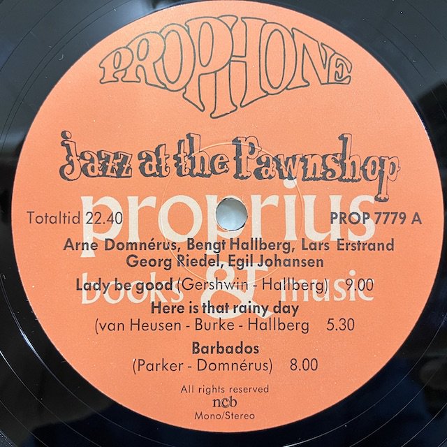 Arne Domnerus / Jazz at the Pawnshop prop7778/prop7779 :通販 ジャズ レコード 買取  Bamboo Music