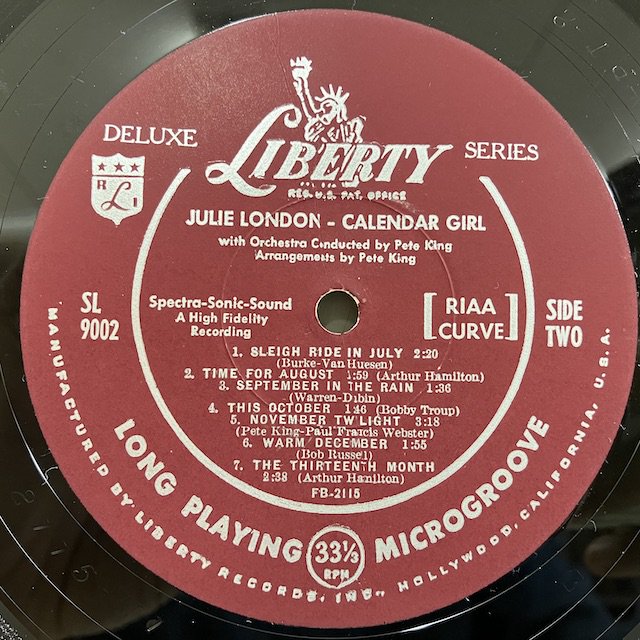 Julie London / Calendar Girl Sl9002 :通販 ジャズ レコード 買取