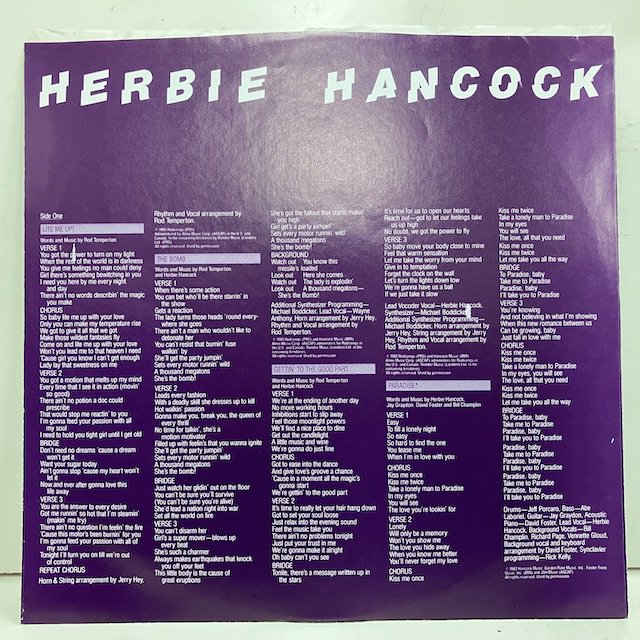 Herbie Hancock / Lite Me Up fc37928 :通販 ジャズ レコード 買取 Bamboo Music