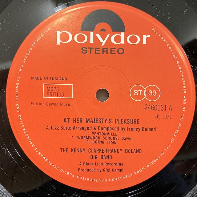 Kenny Clarke Francy Boland Big Band / At Her Majesty's Pleasure 2460131 :通販  ジャズ レコード 買取 Bamboo Music