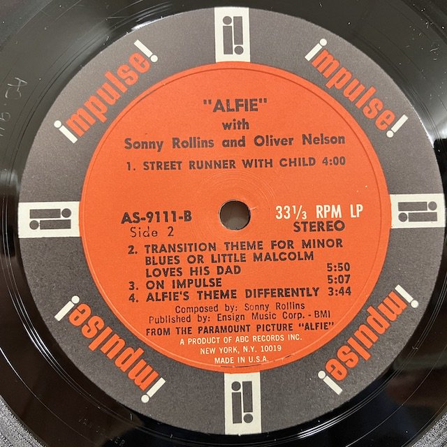 Sonny Rollins / Alfie As9111 :通販 ジャズ レコード 買取 Bamboo