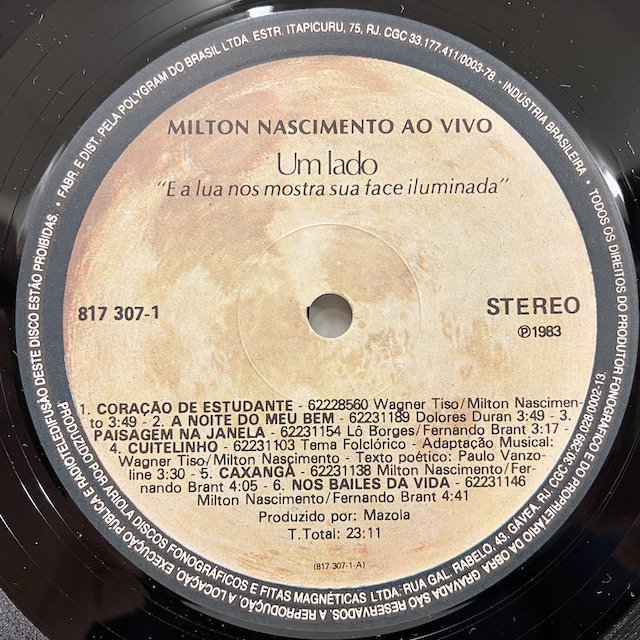 Milton Nascimento / Ao Vivo 817307-1 :通販 ジャズ レコード 買取 Bamboo Music