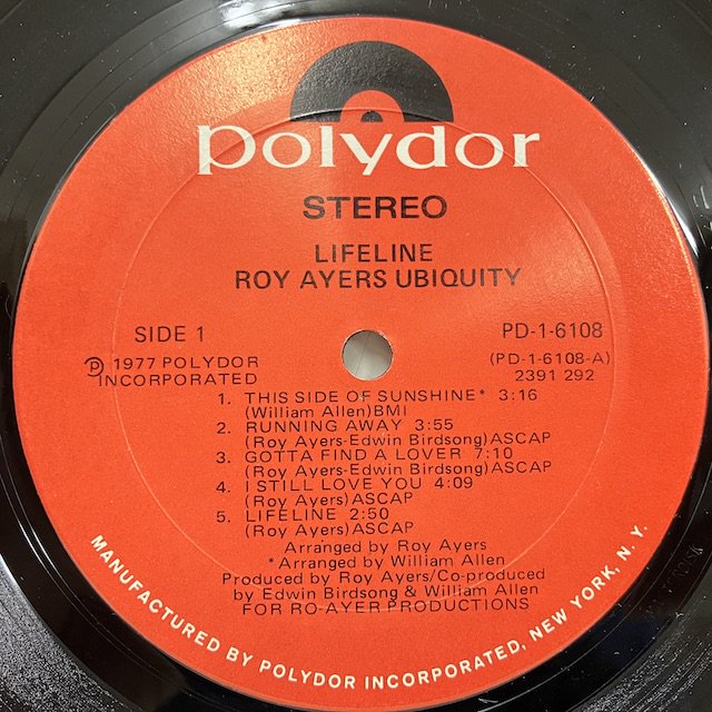 Roy Ayers Ubiquity / Lifeline Pd1-6108 :通販 ジャズ レコード 買取 Bamboo Music