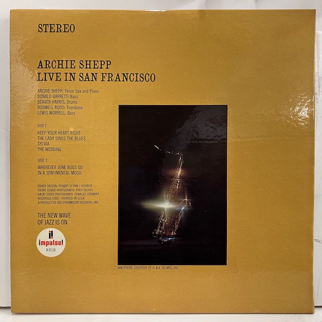 Archie Shepp / Live in San Francisco As9118 :通販 ジャズ レコード 買取 Bamboo Music