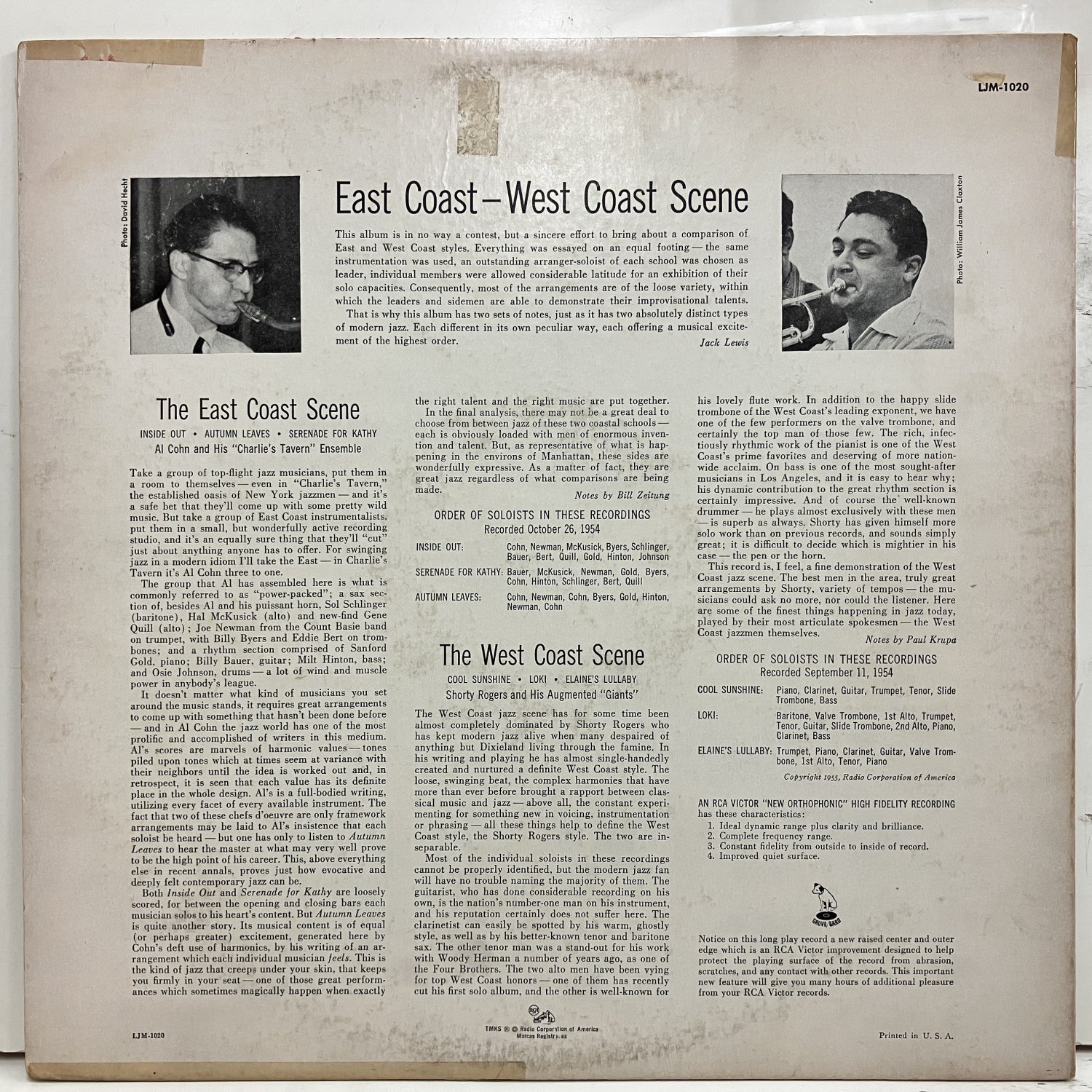 Al Cohn / East Coast West Coast Scene ljm1020 :通販 ジャズ レコード 買取 Bamboo Music