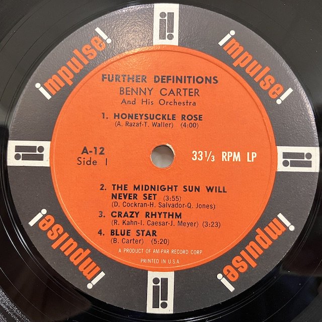 Benny Carter / Further Definitions a12 :通販 ジャズ レコード 買取 Bamboo Music