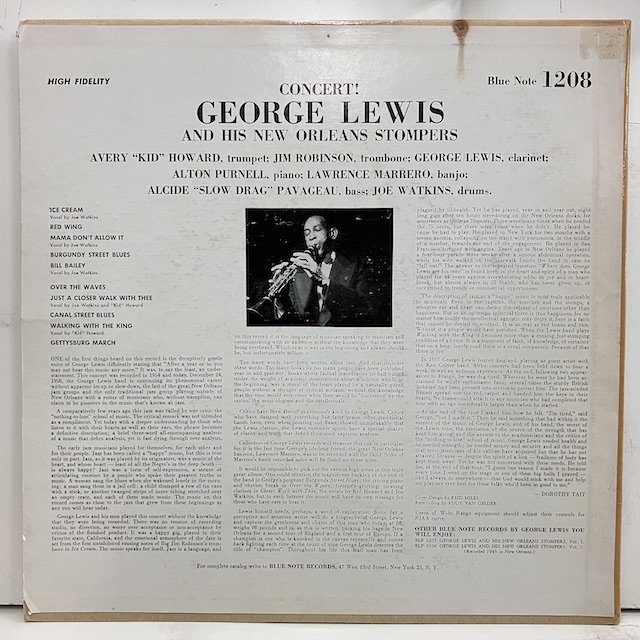 George Lewis / Concert blp1208 :通販 ジャズ レコード 買取 Bamboo Music