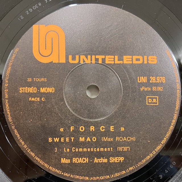 Max Roach Archie Shepp / Force uni28.976 :通販 ジャズ レコード 買取 Bamboo Music