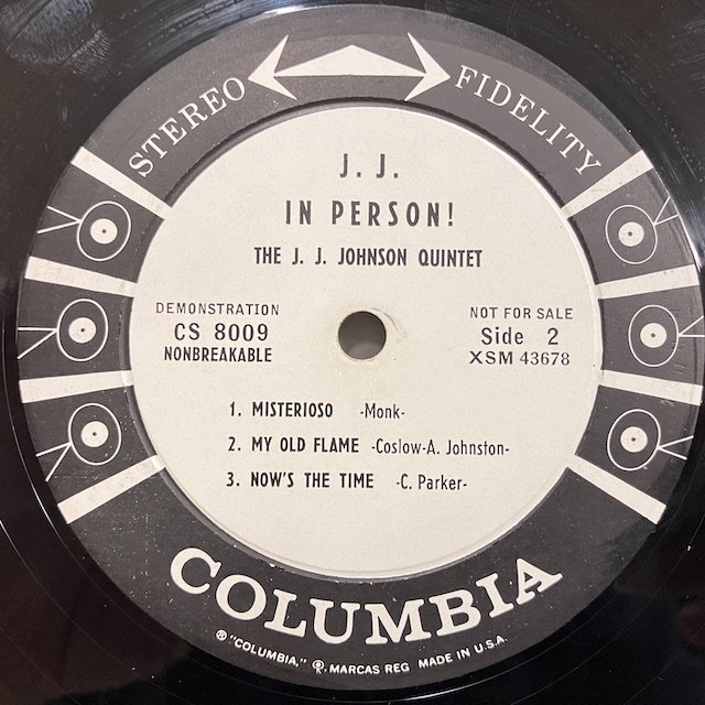 JJ Johnson / JJ in Person cs8009 :通販 ジャズ レコード 買取 Bamboo Music