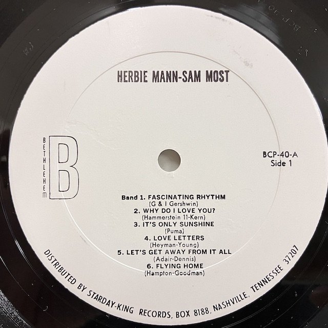 Herbie Mann / Sam Most Quintet bcp40 :通販 ジャズ レコード 買取 Bamboo Music