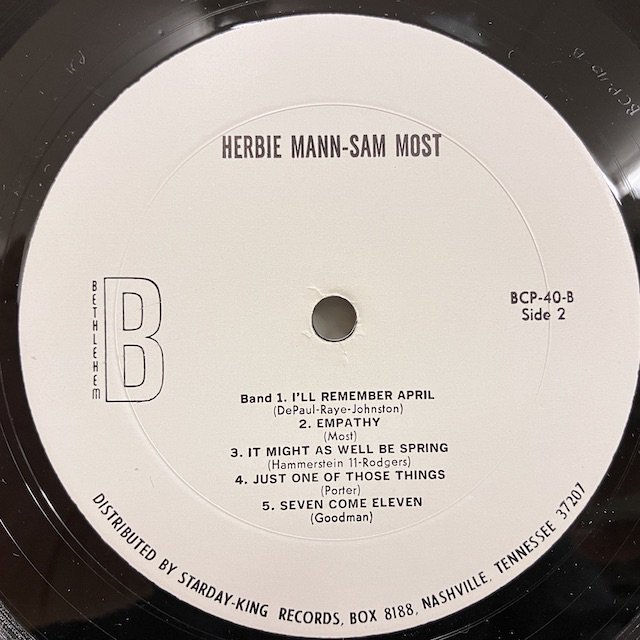 Herbie Mann / Sam Most Quintet bcp40 :通販 ジャズ レコード 買取 Bamboo Music