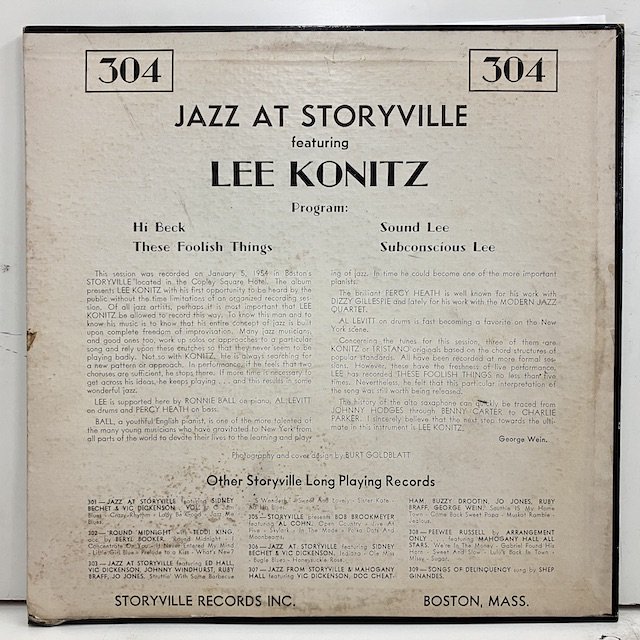 Lee Konitz / at Storyville Stlp304 - Bamboo Music / バンブーミュージック