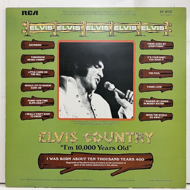 Elvis Presley / Elvis Country SF8172 :通販 ジャズ レコード 買取 Bamboo Music