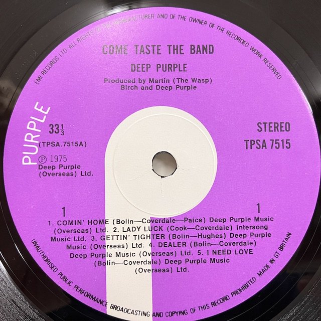 Deep Purple / Come Taste The Band TPSA7515 :通販 ジャズ レコード 買取 Bamboo Music