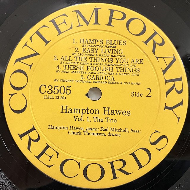 Hampton Hawes / Hampton Hawes Trio vol1 Trio C3505 :通販 ジャズ レコード 買取 Bamboo  Music