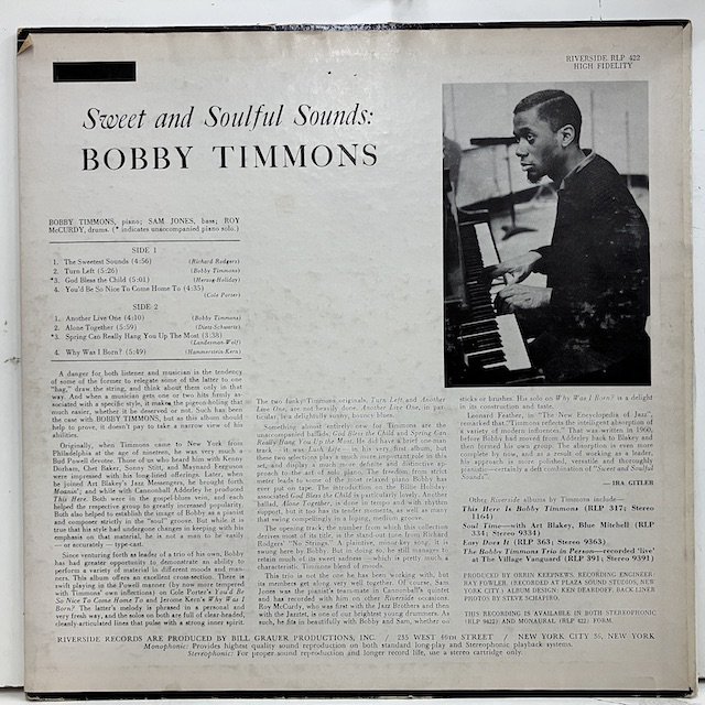 Bobby Timmons / Sweet and Soulful Sounds rlp422 :通販 ジャズ レコード 買取 Bamboo Music