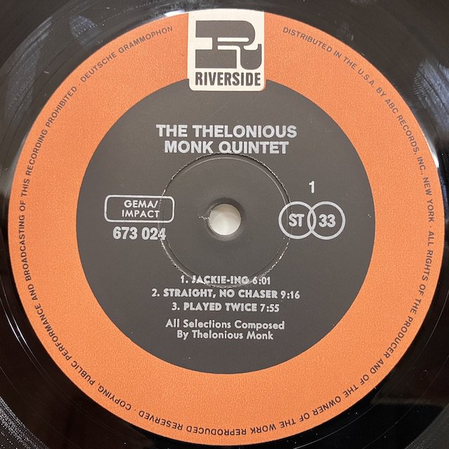 Thelonious Monk / The Thelonious Monk Quintet 673024/RLP1150 :通販 ジャズ レコード  買取 Bamboo Music