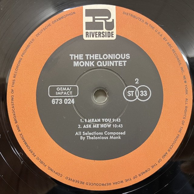 Thelonious Monk / The Thelonious Monk Quintet 673024/RLP1150 :通販 ジャズ レコード  買取 Bamboo Music