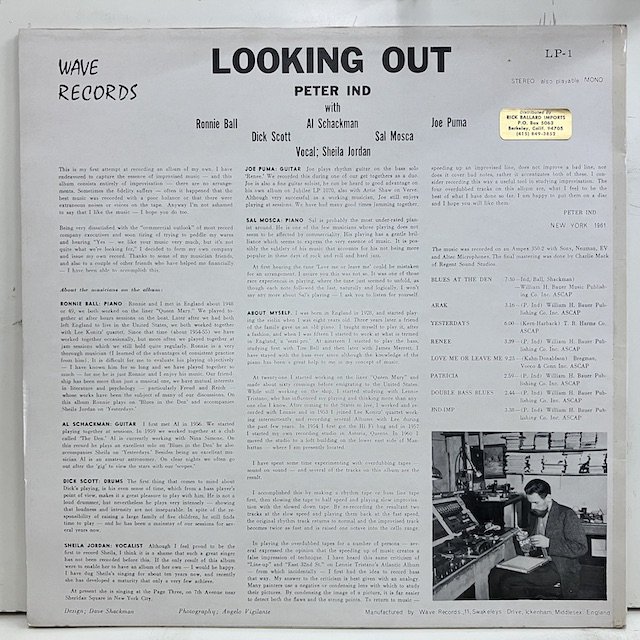 Peter Ind / Looking Out lp1 :通販 ジャズ レコード 買取 Bamboo Music