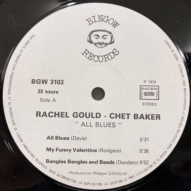 Chet Baker Rachel Gould / All Blues bgw3103 :通販 ジャズ レコード 買取 Bamboo Music