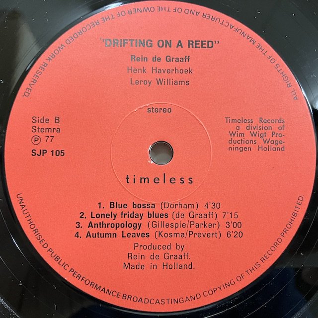 Rein De Graaff / Drifting on a Reed sjp105 :通販 ジャズ レコード 買取 Bamboo Music