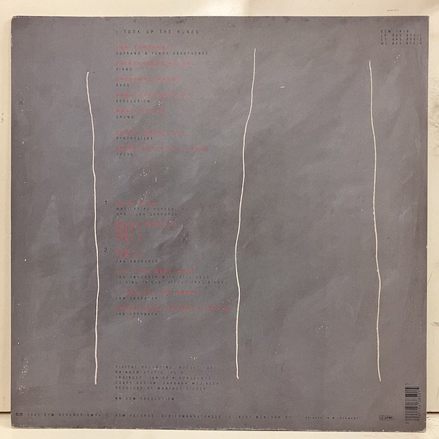 Jan Garbarek / I Took Up The Runes ECM1419 :通販 ジャズ レコード 買取 Bamboo Music