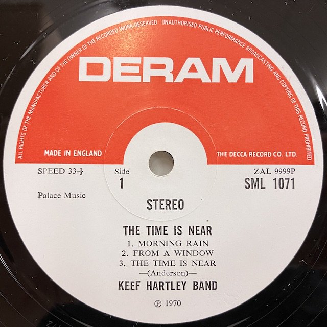 Keef Hartley Band / The Time Is Near SML1071 :通販 ジャズ レコード 買取 Bamboo Music