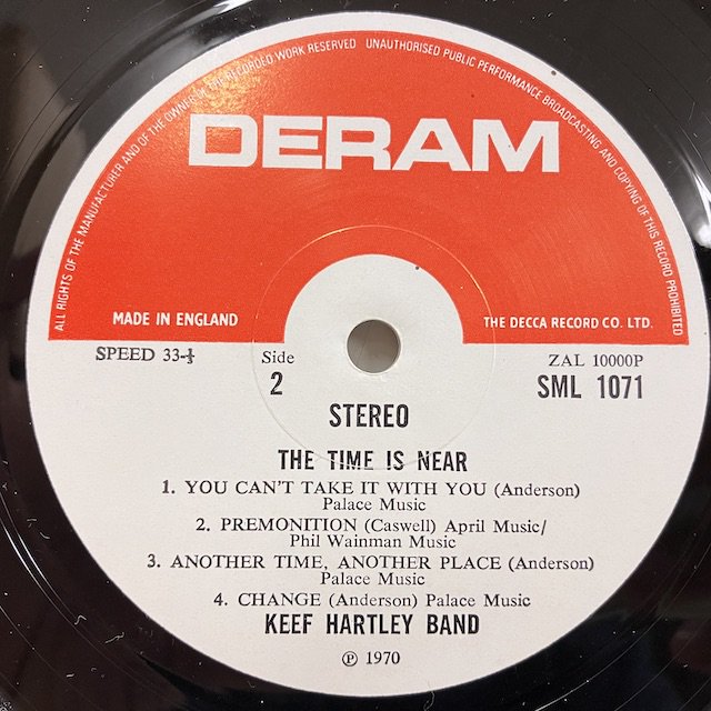 Keef Hartley Band / The Time Is Near SML1071 :通販 ジャズ レコード 買取 Bamboo Music