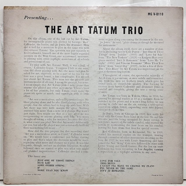 Art Tatum / Presenting mgv8118 :通販 ジャズ レコード 買取 Bamboo Music