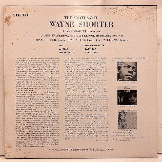 Wayne Shorter / the Soothsayer Gxf-3054 :通販 ジャズ レコード 買取 Bamboo Music