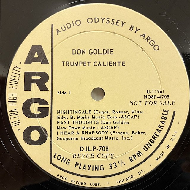 Don Goldie / Trumpet Caliente djlp708 :通販 ジャズ レコード 買取 Bamboo Music