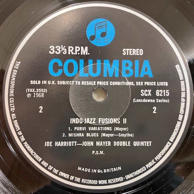 Joe Harriott John Mayer Double Quintet / Indo Jazz Fusions II scx6215 :通販  ジャズ レコード 買取 Bamboo Music