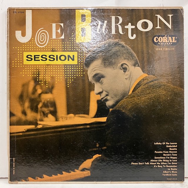 Joe Burton / Session Piano Solos With Rhythm Accompaniment crl57098 :通販 ジャズ  レコード 買取 Bamboo Music