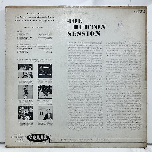 Joe Burton / Session Piano Solos With Rhythm Accompaniment