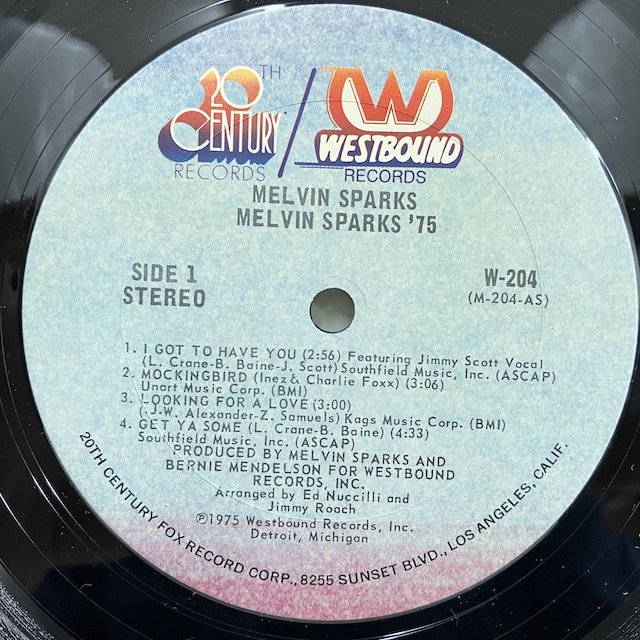 Melvin Sparks / '75 w-204 :通販 ジャズ レコード 買取 Bamboo Music