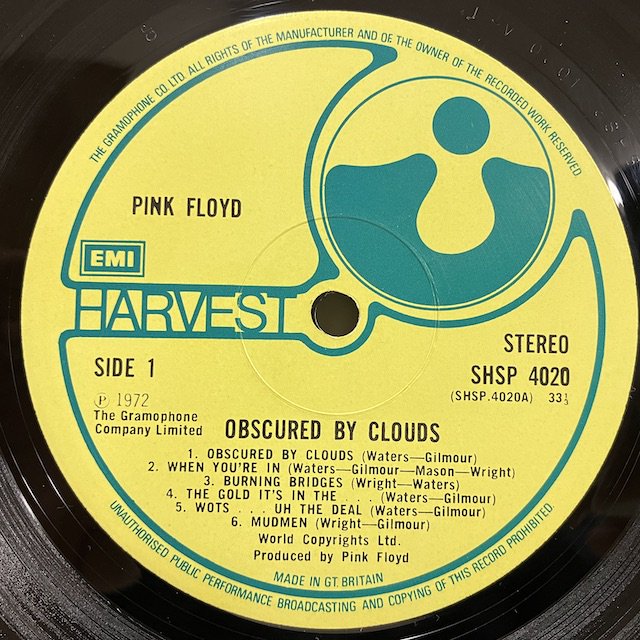 Pink Floyd / Obscured by Clouds shsp4020 :通販 ジャズ レコード 買取 Bamboo Music