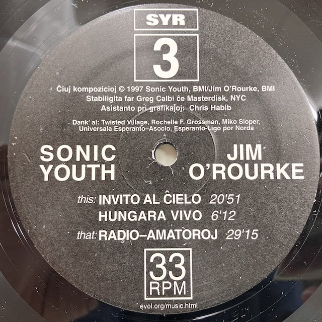Sonic Youth Jim O'Rourke / Invito Al Cielo syr3 :通販 ジャズ