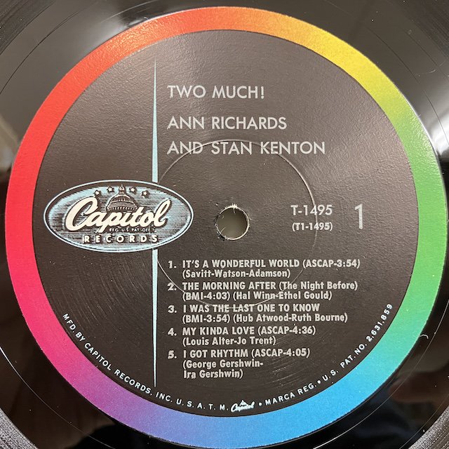 Ann Richards Stan Kenton / Two Much t1495 :通販 ジャズ レコード 買取 Bamboo Music