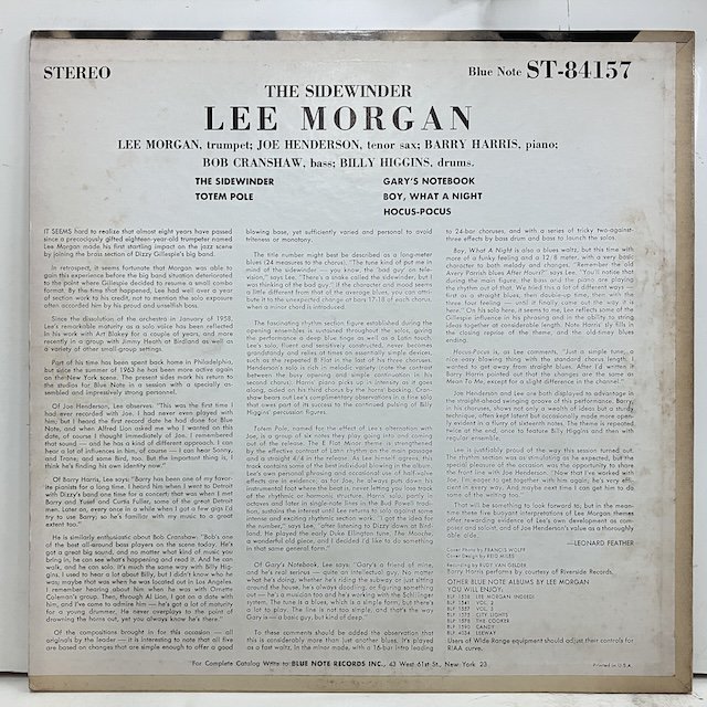 Lee Morgan / the Sidewinder bst84157 :通販 ジャズ レコード 買取 Bamboo Music